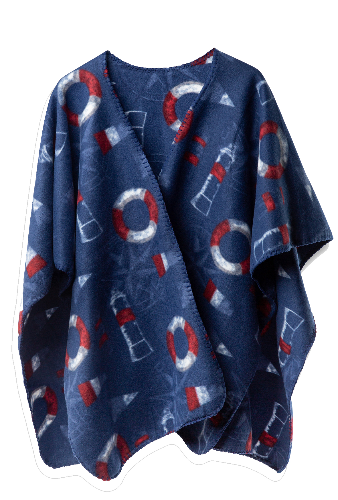 FLEECEPONCHO KULING MARINBLÅ