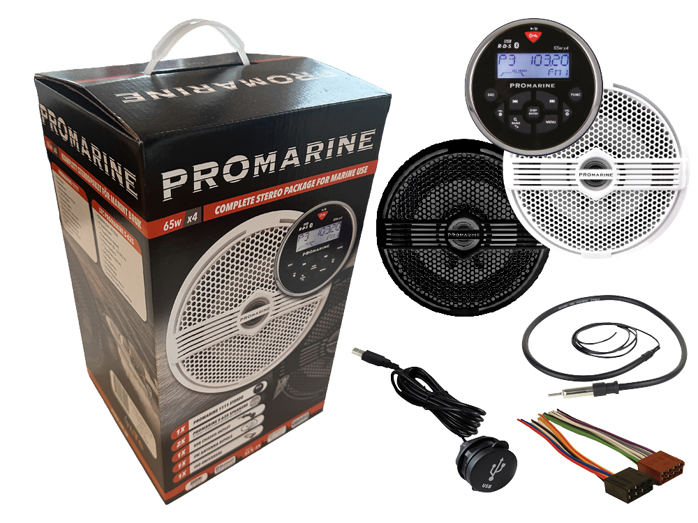 MARINSTEREOPAKET 1111 SVART PROMARINE